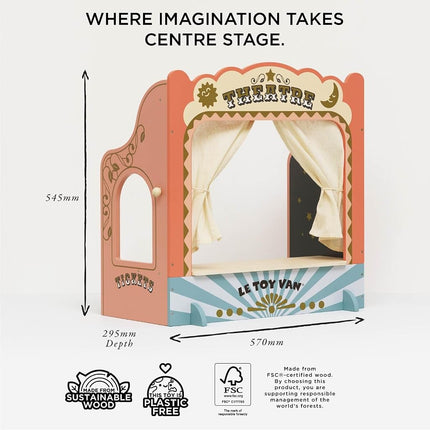 Le Toy Van – Wooden Tabletop Puppet Theatre | Imaginative Play Theatre - Suitable for Ages 3+ Years