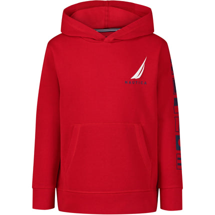Nautica Boys' Long Sleeve Fleece Pullover Hoodie, 