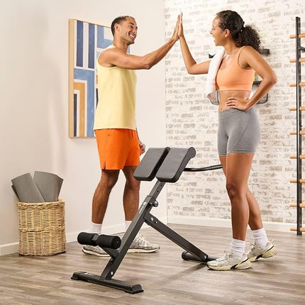 Lifepro Foldable Roman Chair Hyperextension Bench & Dip Station - Multi-Purpose Workout Chair & Back Extension Bench for Upper Body, Lower Body, & Core Strength Training - 330 Lbs Weight Capacity