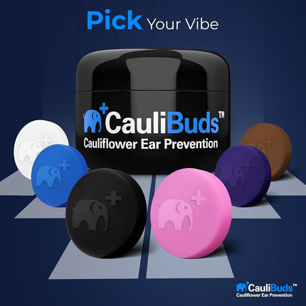 Caulibuds™ Cauliflower Ear Magnets - Premium Silicone Magnet Compression Kit for Cauliflower Ear Prevention & Treatment in BJJ, Wrestling, MMA, & Rugby - Minimize Ear Draining (Purple)