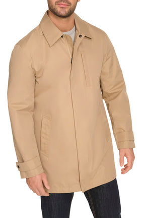 Cole Haan Men's Short Sleeve Rain Jacket, Khaki, M