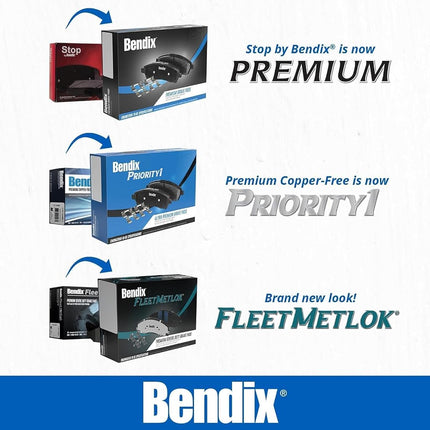 Bendix Fleet Metlok MKD1149FM Semi-Metallic Front Brake Pads for Select Models Chrysler 300, Dodge Challenger, Charger, Magnum, Jeep Grand Cherokee