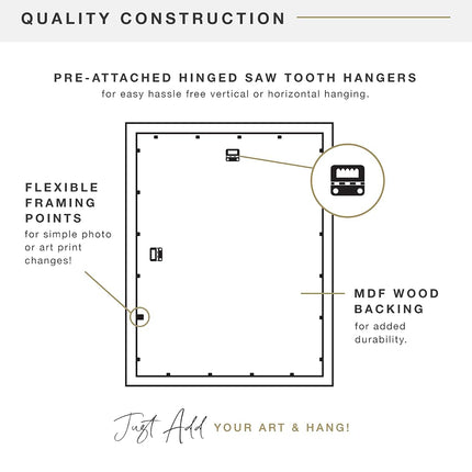 MCS Museum Poster Frame 18x24 Barnwood, Vertical & Horizontal Wall Hanging Large Picture Frame for Photos, Posters & Art Prints (1-Pack)