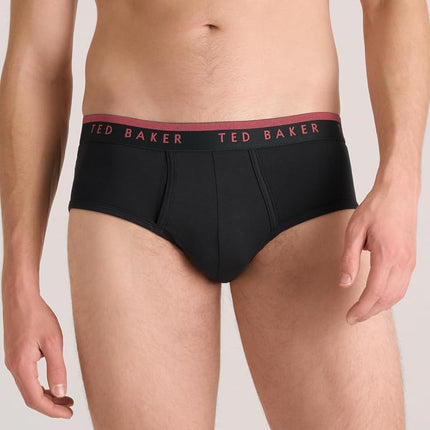 Ted Baker Men's Standard 4 Pack Cotton Stretch Briefs, Black Beauty