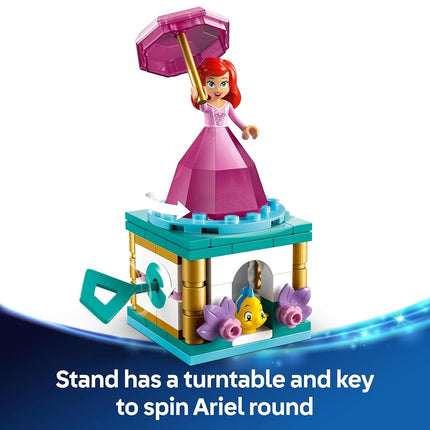 LEGO ǀ Disney Princess Twirling Ariel - Spinning Toy with a Mini Doll & Flounder Figure plus Accessories incl. a Diamond & Key - Gift for 5+ Year Old Girls - 43259