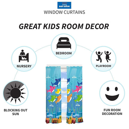 Franco Kids Window Curtain Panels Drapes Set, 82 in x 63 in, Pokemon