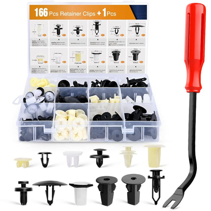 GOOACC 166 Pcs Car Retainer Clips &Screw Grommets 