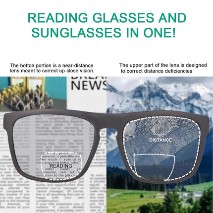 MIRYEA Polarized Bifocal Reading Sunglasses for Men Women Blue Light Blocking Glasses Black Lens UV Protection Outdoors Sun Readers Lightweight Driving Eyeglasses Tinted Shades Anti Glare Eyewear 1.5