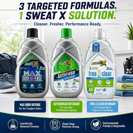 SWEATX Activewear Laundry Detergent Liquid, 45 Loads