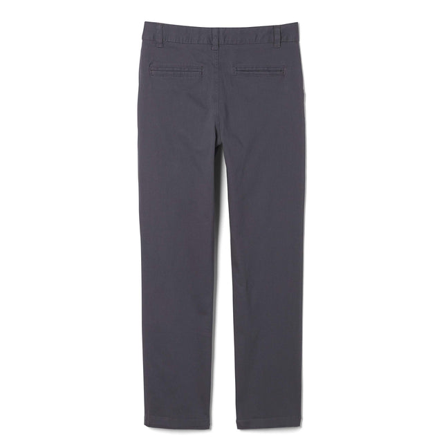 Pantalon Chino en twill extensible French Toast pour filles, taille ajustable, coupe droite, gris uniforme scolaire, taille 14 Husky