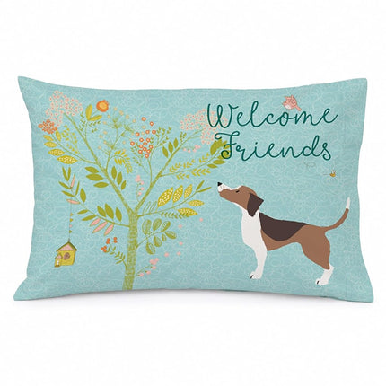 Caroline's Treasures BB7601PILLOWCASE Welcome Friends Beagle Fabric Standard Pillowcase, Standard, Multicolor
