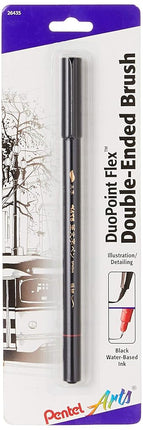 Pentel Arts Duopoint Flex(Tm) Double Ended Brush Pen-Black Ink