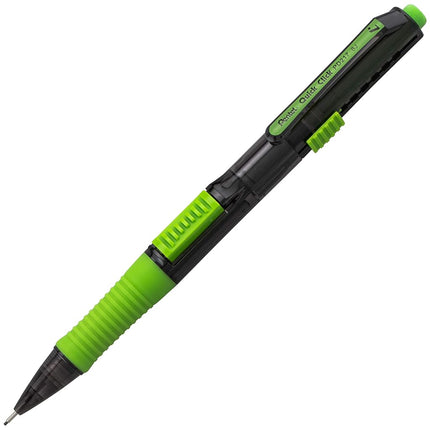Pentel Quick Click Pop Mechanical Pencil, (0.7mm) Medium 2B Lead, Black Barrel W/Green Trim, Box of 12 (PD217AK)