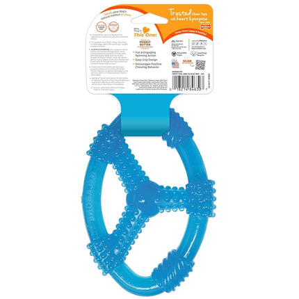 Nylabone Spin Tug & Play Puppy Chew Toy for Teething - Puppy Supplies - Peanut Butter Flavor, Medium/Wolf (1 Count)