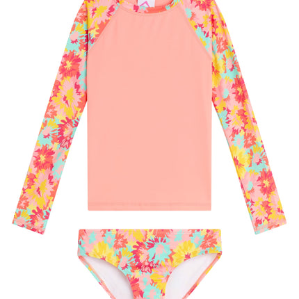 Kanu Surf Girls' Long Sleeve Rashguard UPF 50+ Two