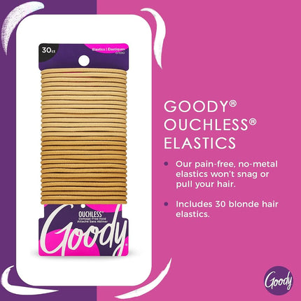 Goody Women's Ouchless 4mm Elastics, Blondes, Beach Blonde (Pack of 3)