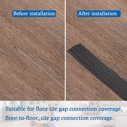 FONUNO Floor Transition Strip Floor Cover Strips Self Adhesive Flooring Transitions Laminate Floor Strip 2" Wide Vinyl Floor Flat Divider Strip Elegant Wood Grain Design (5cm, 3.3Ft, Dark Gray)
