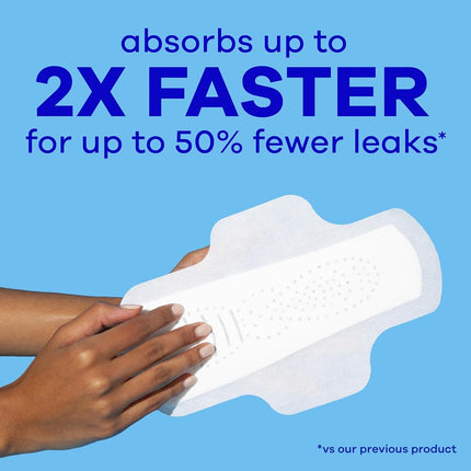 Always Infinity FlexFoam Pads for Women, Size 2, Heavy Pad with Wings, Unscented, 96 Count