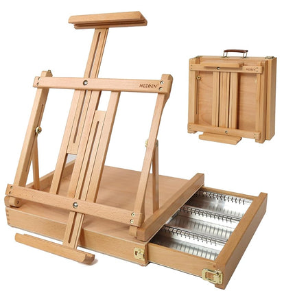 MEEDEN Studio Sketchbox Table Easel with Metal Lin