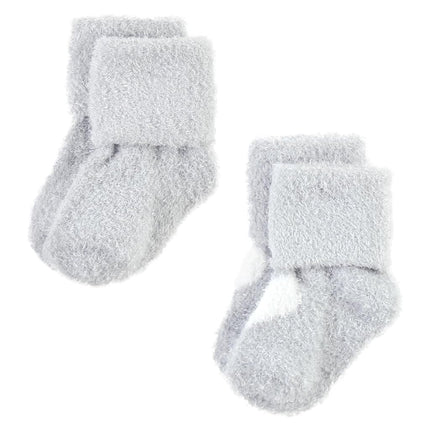 Hudson Baby Calcetines de Felpa y Algodón para Bebés Unisex, Corazón Rosa, 6-12 Meses