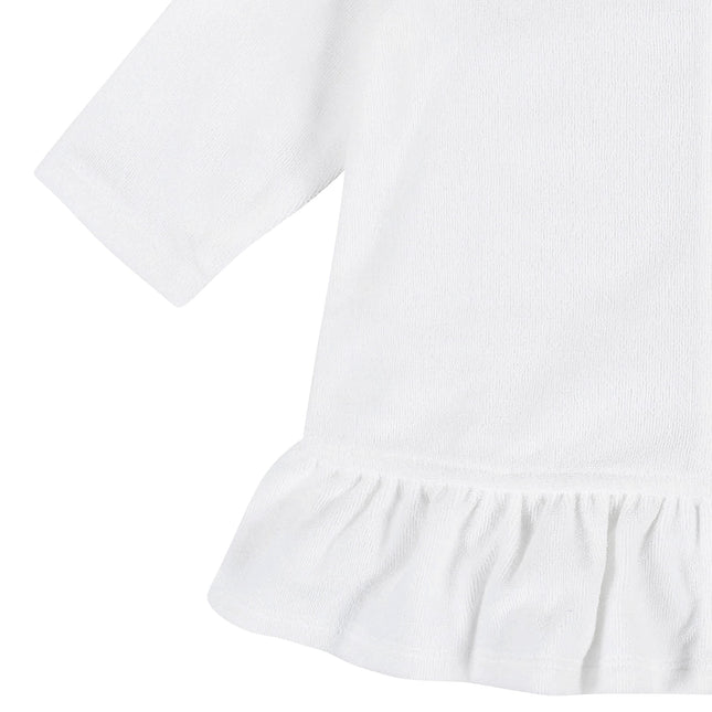 Gerber Baby & Toddler Girls Sudadera con capucha y cremallera rosa de felpa, Blanca, 18 meses