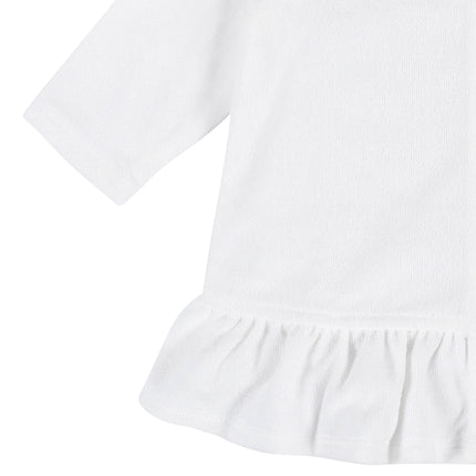 Gerber Baby-Girls Traje de baño con capucha y cremallera de felpa para niña, blanco, 4T