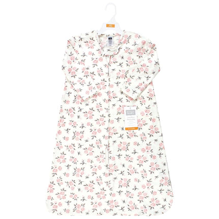 Hudson Baby Saco de dormir de jersey de algodón de manga larga unisex para bebé, saco, manta, estampado floral rosa neutro, 18-24 meses