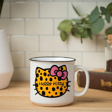 Silver Buffalo Hello Kitty Cheetah Head 20oz Ceramic Camper Mug