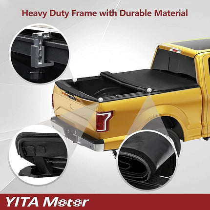 YITAMOTOR Soft Roll Up Truck Bed Tonneau Cover Compatible with 2005-2023 Nissan Frontier(NO México), Fleetside 5 ft Bed