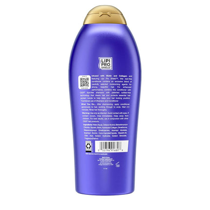 Acondicionador OGX Thick & Full + Biotina y Colágeno, tamaño salón de 750 ml