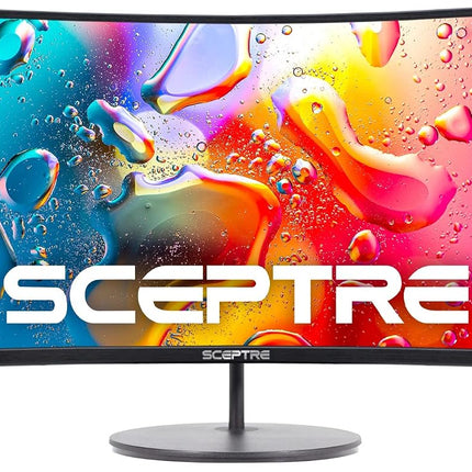 Moniteur de jeu incurvé Sceptre 24 pouces 1080p R1500 98 % sRGB HDMI x2 VGA Haut-parleurs intégrés, support mural VESA Noir machine (Série C248W-1920RN)