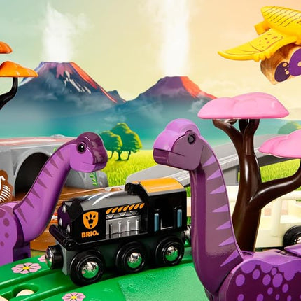 BRIO World 36094 Dinosaur Adventure Train Set 21 Pieces for Kids Ages 3+