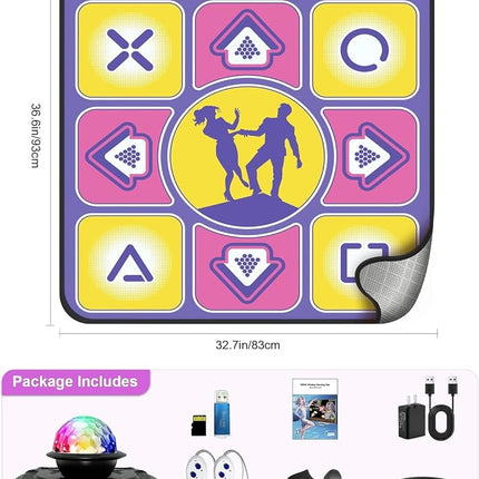 Acelufly Single Non-Slip Dance Mat with Wireless Controller and HD Camera for TV, Fun Game for Kids & Adults, Gifts for Girls & Boys (Purple)
