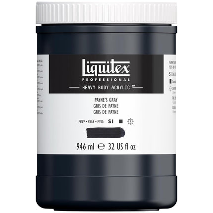 Peinture Acrylique Liquitex Professional Épaisse, Pot de 946 ml (32 oz), Gris de Payne