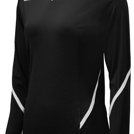 Mizuno Women's Youth Techno Generation Long Sleeve Jeresy, Black/White, Medium