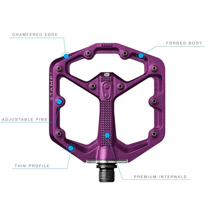 Crankbrothers Stamp-7 Pedals - Small, Purple