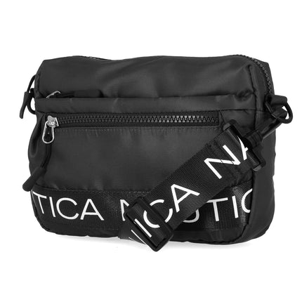 Nautica Women's Nylon Bean Crossbody/Belt Bag with Adjustable Shoulder Strap, Black, One Size