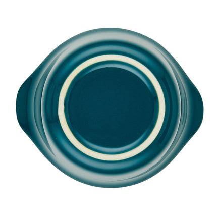 Rachael Ray Solid Glaze Ceramics Round Ramekins/Dipping Cup Set, 4 Piece, Teal
