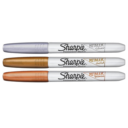 Sharpie Metallic Permanent Markers, Fine Point, Assorted Metallic, 36 Count
