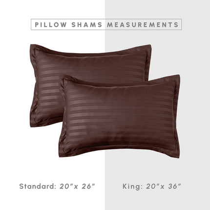 Elegant Comfort Silky Soft 8-Piece Dobby Stripe Bed-in-a-Bag Comforter Set, Includes 4pc Smart Sheet Set, Bed Skirt, Comforter, Matching Pillowcases and Shams - Twin/Twin XL, Chocolate Brown