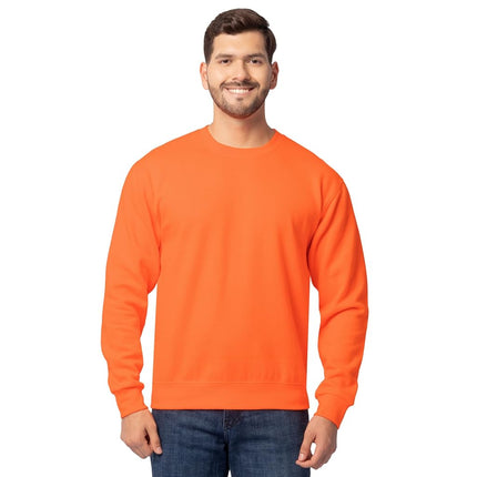 Sudadera de cuello redondo de vellón Eversoft para hombre de Fruit of the Loom, control de humedad y transpirable, tallas S-4x, naranja de seguridad, 4XL