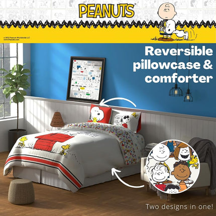 Franco Peanuts Classic Pals Super Soft Comforter and Sheet Set, 5 Piece Full Size, (Official Licensed Product) Collectibles