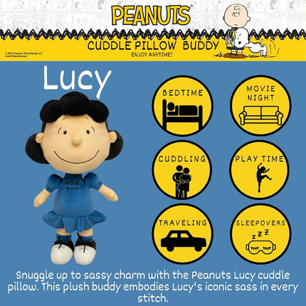 Collectibles Peanuts Lucy Bedding Super Soft Plush Decorative Throw Cuddle Pillow, (Officially Licensed Product) By Franco