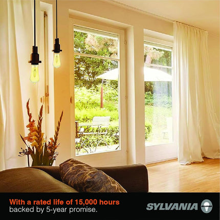 SYLVANIA ST19 Clear LED White Filament Bulb, 13W, Dimmable, 1500 LMS, Medium Base, 5000K, Daylight - 2 Pack (42251)