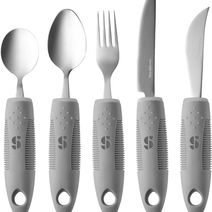 (Grey) - Adaptive Utensils (4-Piece Kitchen Set) W