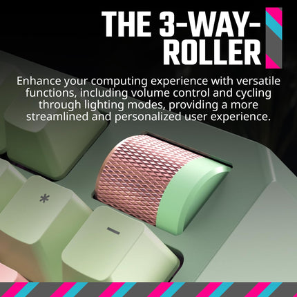 Cooler Master MK770 Macaron Clavier de Jeu Mécanique sans Fil RVB, Commutateurs Kailh Box V2 Blancs, Structure de Joint, Échangeable à Chaud, Bluetooth|2.4GHz, Molette Tactile de 3
