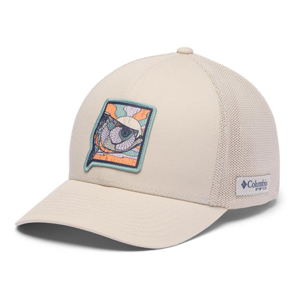 Columbia PFG Patch Mesh Ball Cap, Dark Stone/Sunse