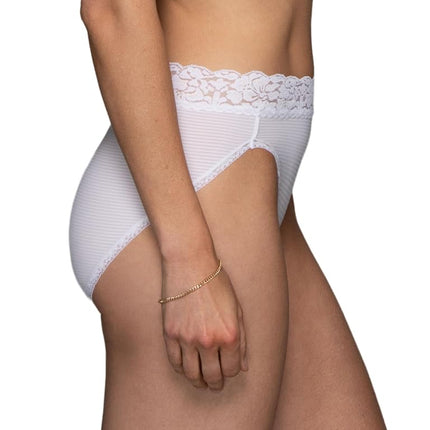 Vanity Fair Women's Body Caress Ultimate Comfort Collection Hicut Panty 13280 - White -