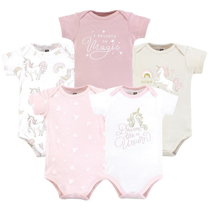Bodysuits de algodón unisex Hudson Baby, Unicorn Dreams Pink, Prematuro