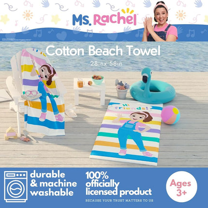 Franco Ms. Rachel Kids Super Soft Cotton Bath/Pool/Beach Towel, 58 in x 28 in, (Officially Licensed Product)
